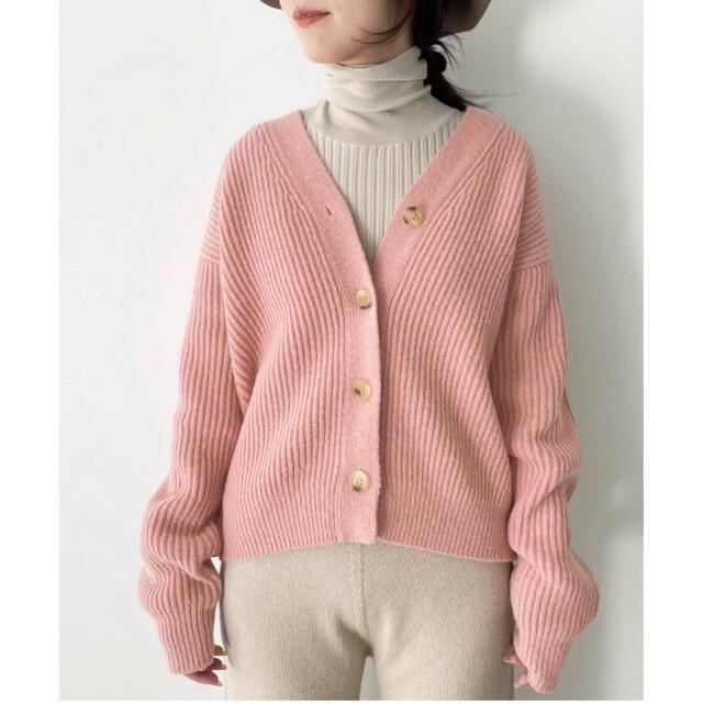 未使用 Chunky Knit Cardigan ピンク