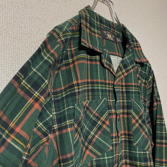 美品】ダブルアールエル RRL ネルシャツ チェックシャツ オープン