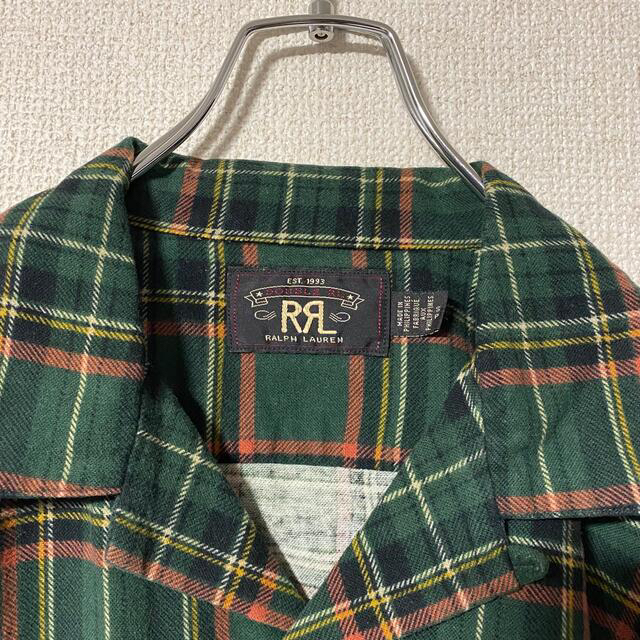 美品】ダブルアールエル RRL ネルシャツ チェックシャツ オープン