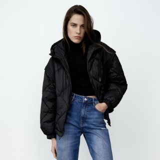 ザラ(ZARA)のZARA デタッチャブルスリーブ パフジャケット 完売品 ダウン ベスト(ダウンジャケット)