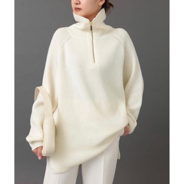 流行に  DEUXIEME ホワイト 2 Sweater Zip Half 未使用 - CLASSE ニット/セーター