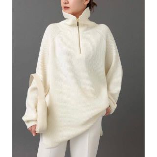 ドゥーズィエムクラス(DEUXIEME CLASSE)の未使用 Half Zip Sweater 2 ホワイト(ニット/セーター)