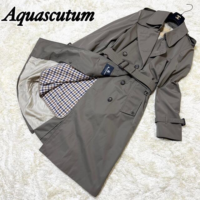 AQUA SCUTUM - 美品 アクアスキュータム グレー トレンチコート