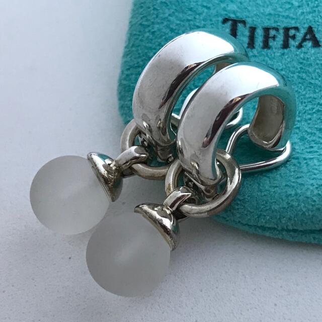 レディースTiffany 水晶フープイヤリング希少