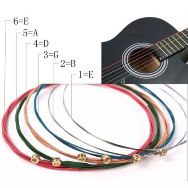 ギター弦　カラフル 楽器のギター(弦)の商品写真