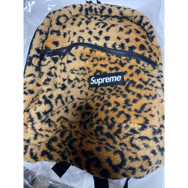 Supreme 2017AW Leopard Fleece Backpack シュプリーム レオパードフリースバックパック リュック バッグ ボア ヒョウ柄 ブラウン【200620】【新古品】【me04】