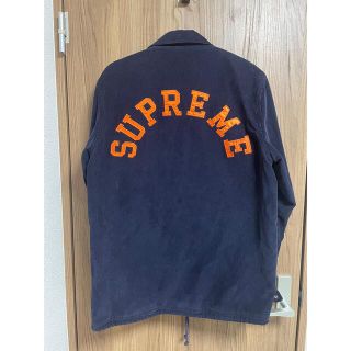 シュプリーム(Supreme)の[L] supreme Corduroy Coaches Jacket 紺(ブルゾン)