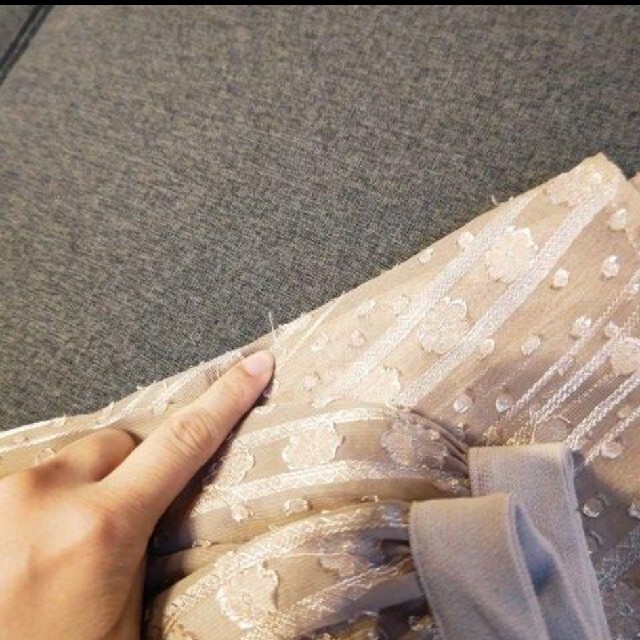 ニッセン(ニッセン)の花柄ジャガードシフォンロングスカート レディースのスカート(ロングスカート)の商品写真