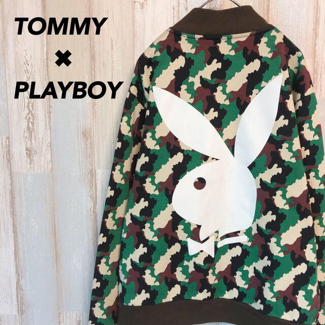 TOMMY(トミー)の希少！TOMMY✖︎PLAY BOY 迷彩 スタジャントミー プレイボーイ メンズのジャケット/アウター(スタジャン)の商品写真