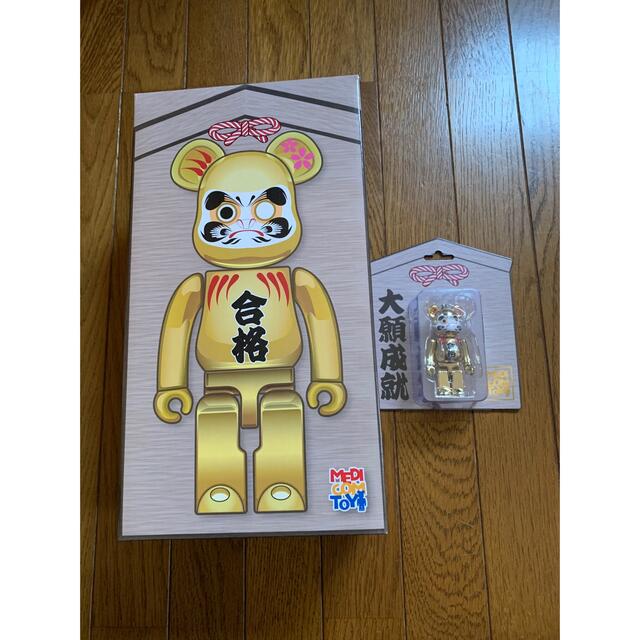 BE@RBRICK ベアブリック　達磨　合格　金メッキ　弐　100%/400%