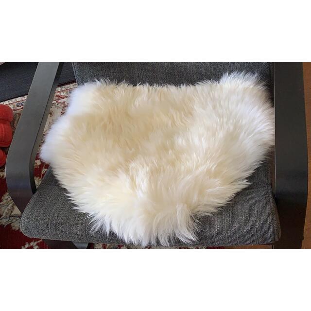 約55×60cm  極暖最優品オーストリア産天然極長羊毛ムートンマットラグ