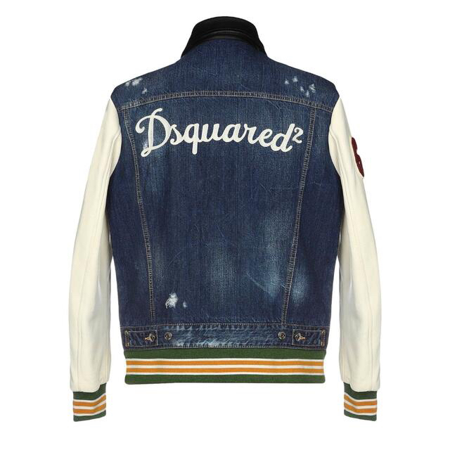 値下げ中！美品！dsquared2レザーデニムジャケット46袖丈81