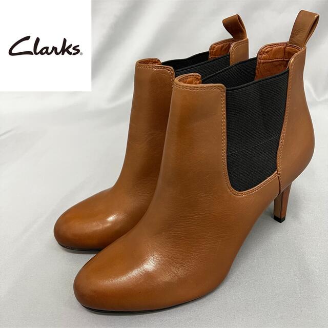 ★新品未使用★ Clarks クラークス サイドゴア ヒール ブーツ 23.5約22cm横幅最大