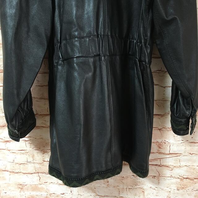 MODE FRANCE ジャケット コート ラムレザー 羊革 黒色 FREE 5