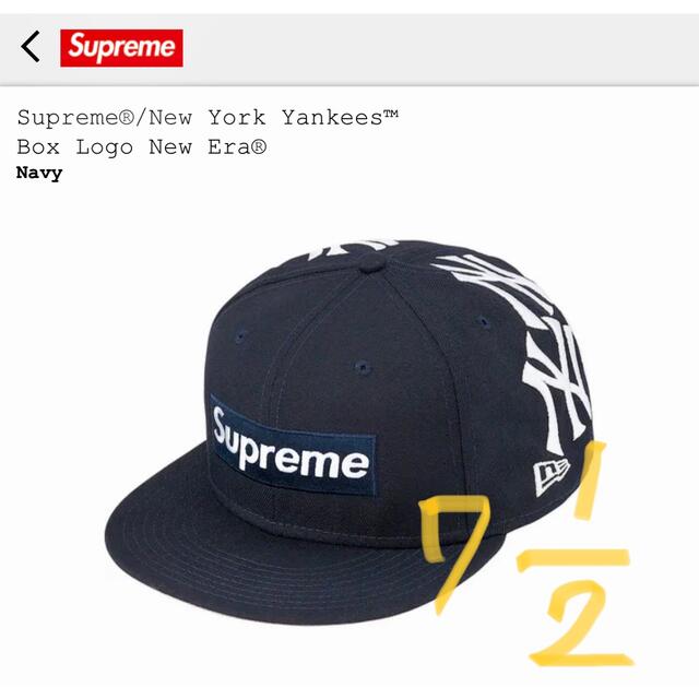 supreme NEWERA NYヤンキース　ネイビー　7-1/2