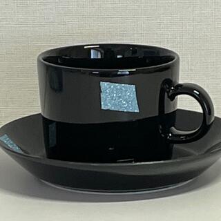 イッタラ(iittala)の（中古）イッタラ　コーヒーカップ　黒　その1（ブルーテープ）(グラス/カップ)