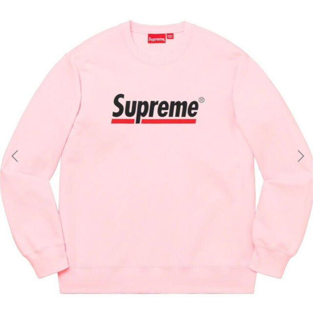 supreme underline crewneck ピンク