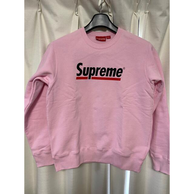 supreme underline crewneck ピンク