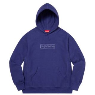 シュプリーム(Supreme)のKAWS chalk logo hooded sweatshirt Navy(パーカー)