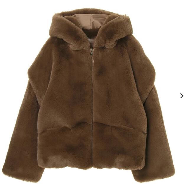 ALEXIA STAM(アリシアスタン)の美品⭐️アリシアスタンEco Fur Hooded Jacket Brown レディースのジャケット/アウター(毛皮/ファーコート)の商品写真
