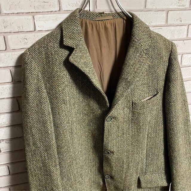 Harris Tweed - 90s 古着 ハリスツイード テーラードジャケット くるみ