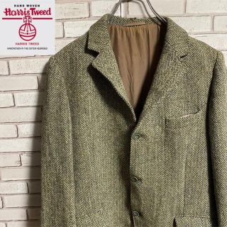 ハリスツイード(Harris Tweed)の90s 古着 ハリスツイード テーラードジャケット くるみボタン ヴィンテージ(テーラードジャケット)