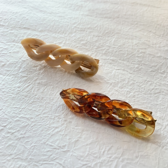 べっ甲チェーンヘアクリップ2個セットの通販 by hanao*shop|ラクマ べっ甲チェーンヘアクリップ2個セットの通販 by hanao*shop|ラクマ