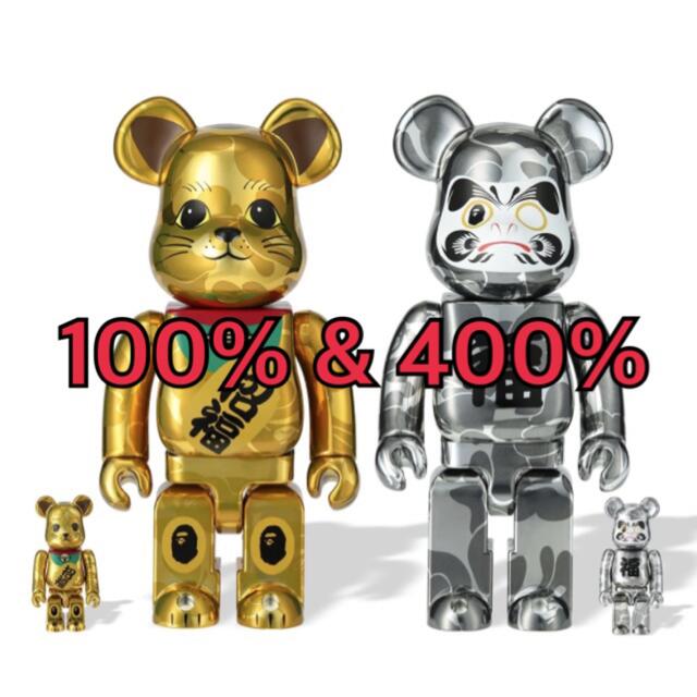 BE@RBRICK MANEKINEKO & DARUMA 400% 通販でクリスマス 39780円