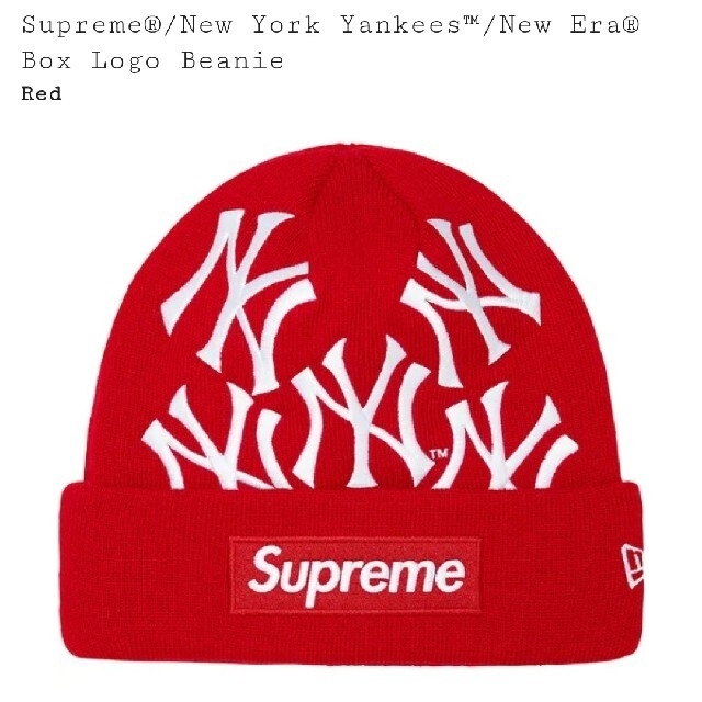 Supreme New York Yankees box logo beanieニット帽/ビーニー