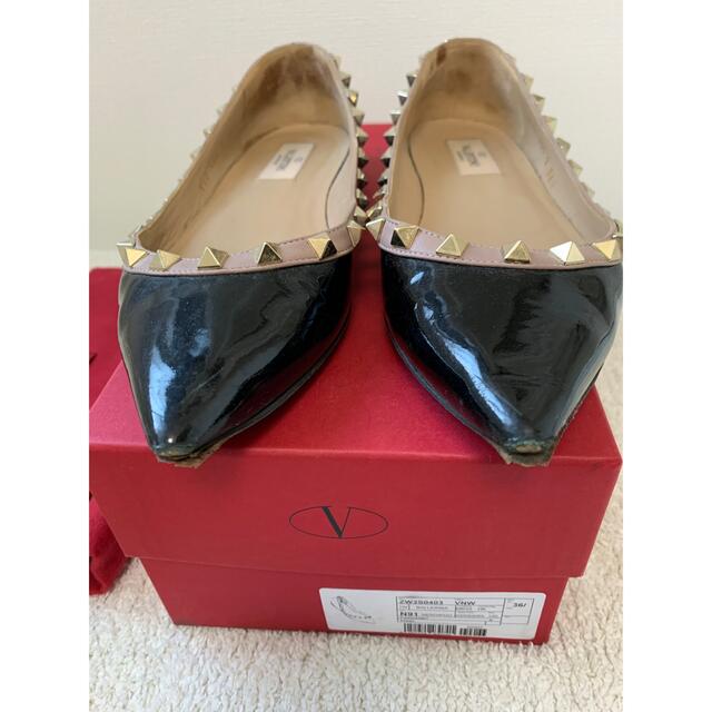 【美品】Valentino フラットシューズ　ブラック　38/24.5cm