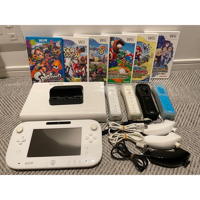 Nintendo Wii U本体 32GB ソフト7点+Wiiリモコン4つ等付き本体