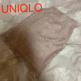 ユニクロ(UNIQLO)の未使用★UNIQLO 花柄レース素材 タイトスカート ピンク(ひざ丈スカート)