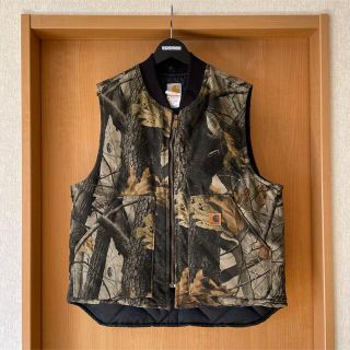 カーハート(carhartt)の90s Carhartt カーハート　ダックベスト　リアルツリー柄　ヴィンテージ(ダウンベスト)