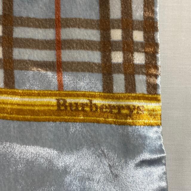 BURBERRY(バーバリー)のBurberrys マフラー　シルク　水色チェック　#1396 レディースのファッション小物(マフラー/ショール)の商品写真