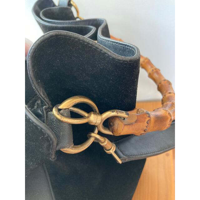 オールドグッチGUCCIバンブースエードショルダーバッグ