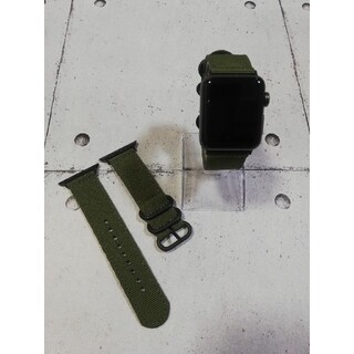 アップルウォッチ(Apple Watch)のApplewatch　アップルウォッチ　ナイロンバンド　カーキ　アーミーグリーン(その他)