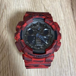 ジーショック(G-SHOCK)のG-SHOCK GA-100CM-4JF アナデジ レッド カモ(腕時計(デジタル))