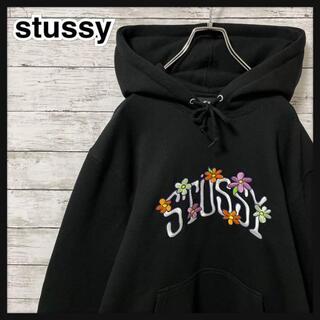STUSSY - 【極美品】ステューシー☆刺繍ビッグロゴ 花柄 パーカー 人気 