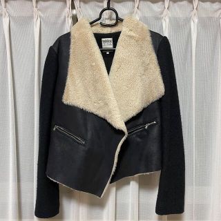 ザラ(ZARA)のZARA ライダースジャケット ムートンコート 黒(ムートンコート)