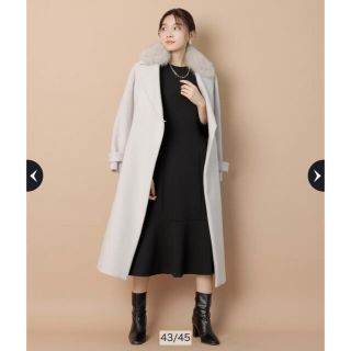 JUSGLITTY - JUSGLITTY ファー付きバックボリュームコート ジャス
