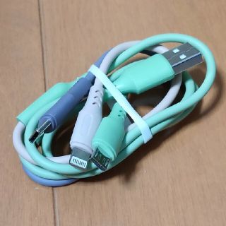 急速充電 3in1充電ケーブル 60cm iPhone タイプC アンドロイド(その他)