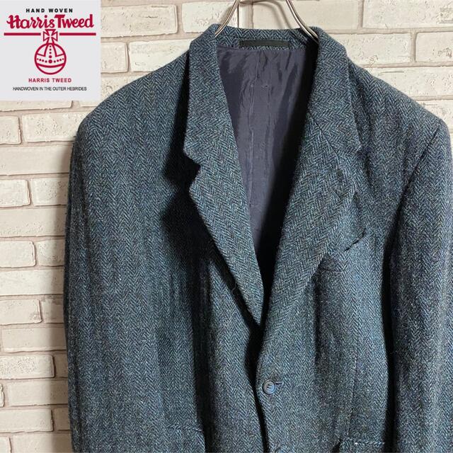 Harris Tweed(ハリスツイード)の90s 古着 ハリスツイード テーラードジャケット くるみボタン ヴィンテージ メンズのジャケット/アウター(テーラードジャケット)の商品写真