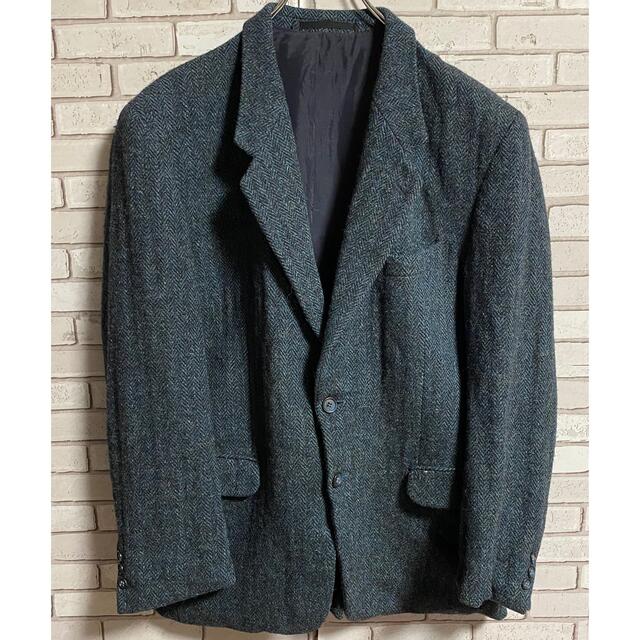 Harris Tweed(ハリスツイード)の90s 古着 ハリスツイード テーラードジャケット くるみボタン ヴィンテージ メンズのジャケット/アウター(テーラードジャケット)の商品写真