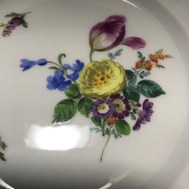 MEISSEN 古マイセン/「フラワーブーケと昆虫 」デザート皿 2枚セット
