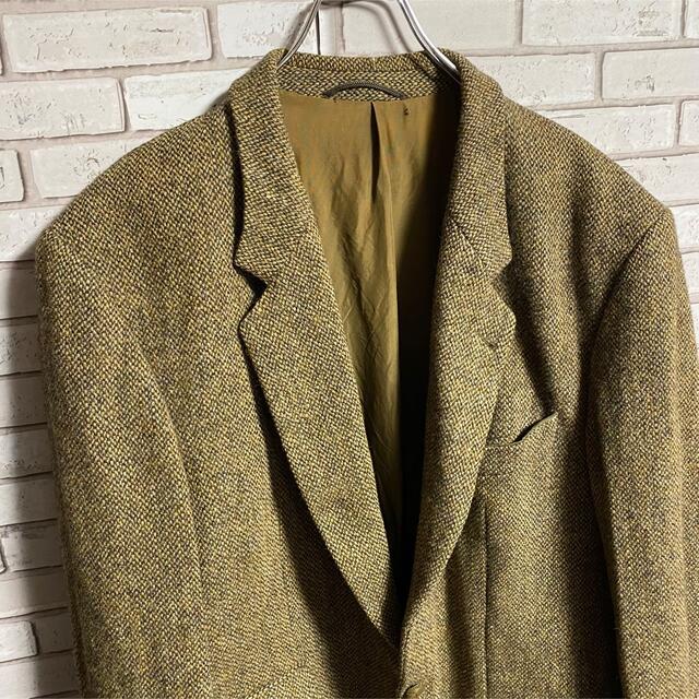 Harris Tweed - 90s 古着 ハリスツイード テーラードジャケット くるみ