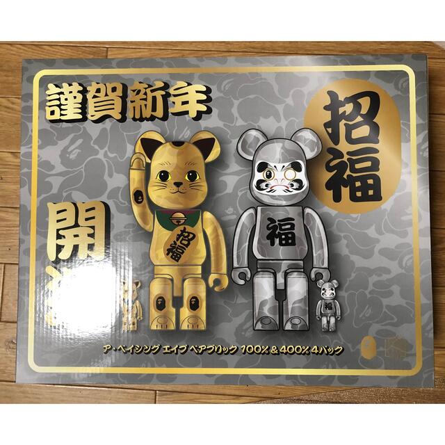 BE@RBRICK BAPE 招き猫 金メッキ&達磨 銀メッキ 100%400%