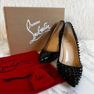 クリスチャンルブタン(Christian Louboutin)の美品　クリスチャンルブタン　スパイクパンプス　ブラック　37 24cm(ハイヒール/パンプス)