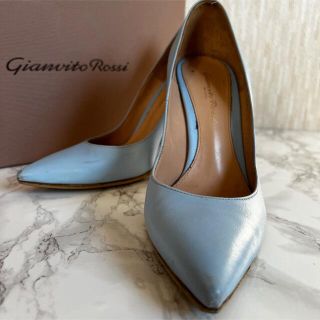 ジャンヴィットロッシ(Gianvito Rossi)のジャンヴィットロッシ　パンプス　ライトブルー　24cm 37 裏ばり有り(ハイヒール/パンプス)