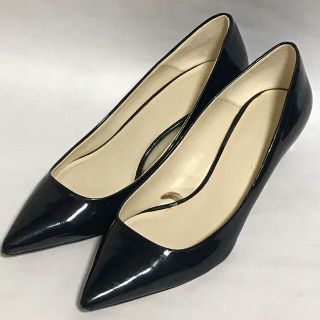 ザラ(ZARA)のエナメル　パンプス　ネイビー(ハイヒール/パンプス)