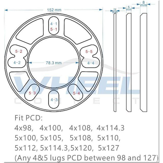 ホイールスペーサー２枚セット★5mm 5H PCD120★レクサス LS 、LC 自動車/バイクの自動車(汎用パーツ)の商品写真